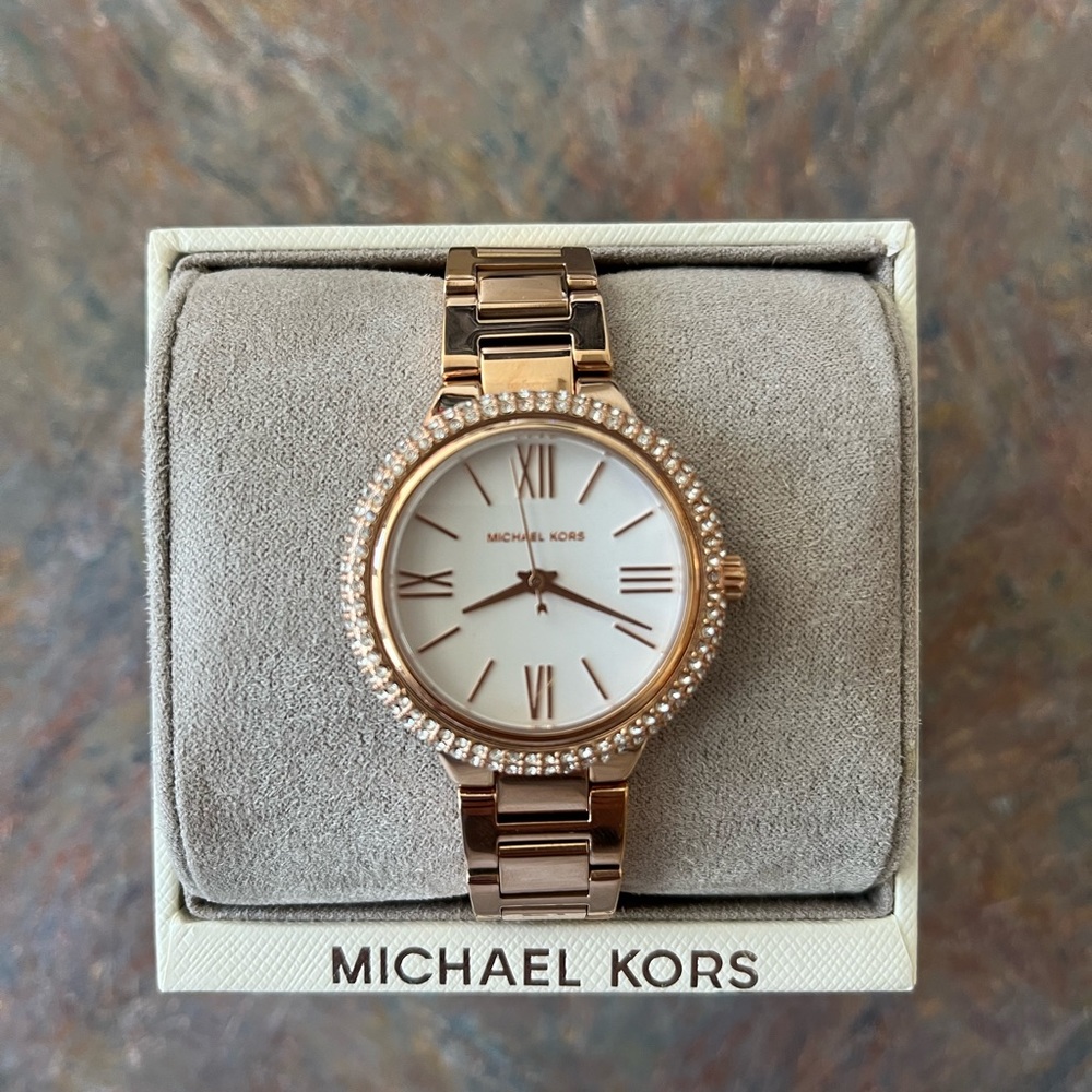 Brand new, never worn before rose gold Michael Kors women’s watch!